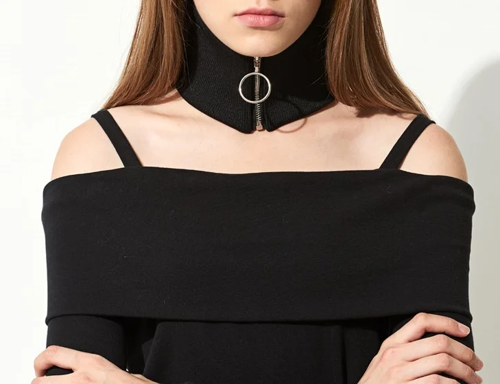 Шарф-кольцо женский шерстяной на молнии зимний теплый |