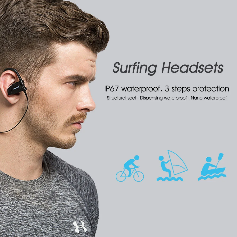 IPUDIS IP67 водонепроницаемые Bluetooth наушники с шумоподавлением Спортивные