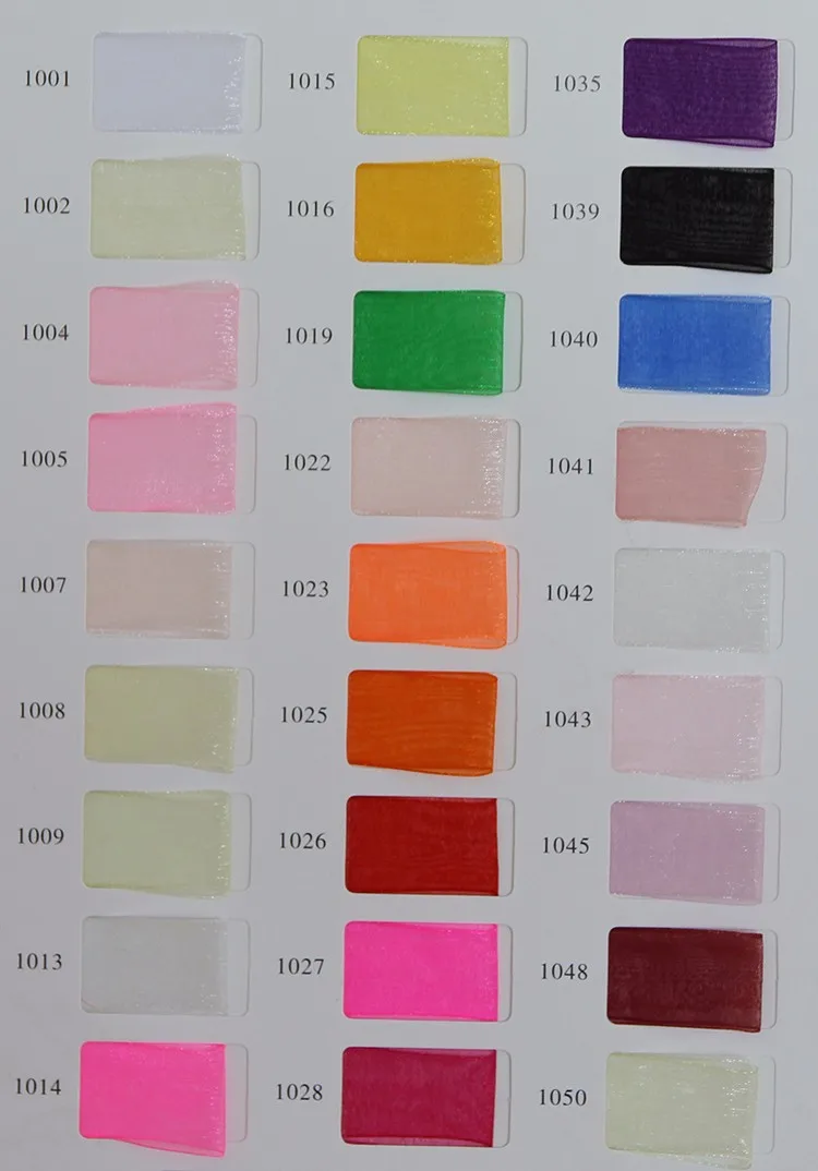 Ленты из органзы 1 1/2 дюйма (40 мм) 48 цветов (10 ярдов/партия)