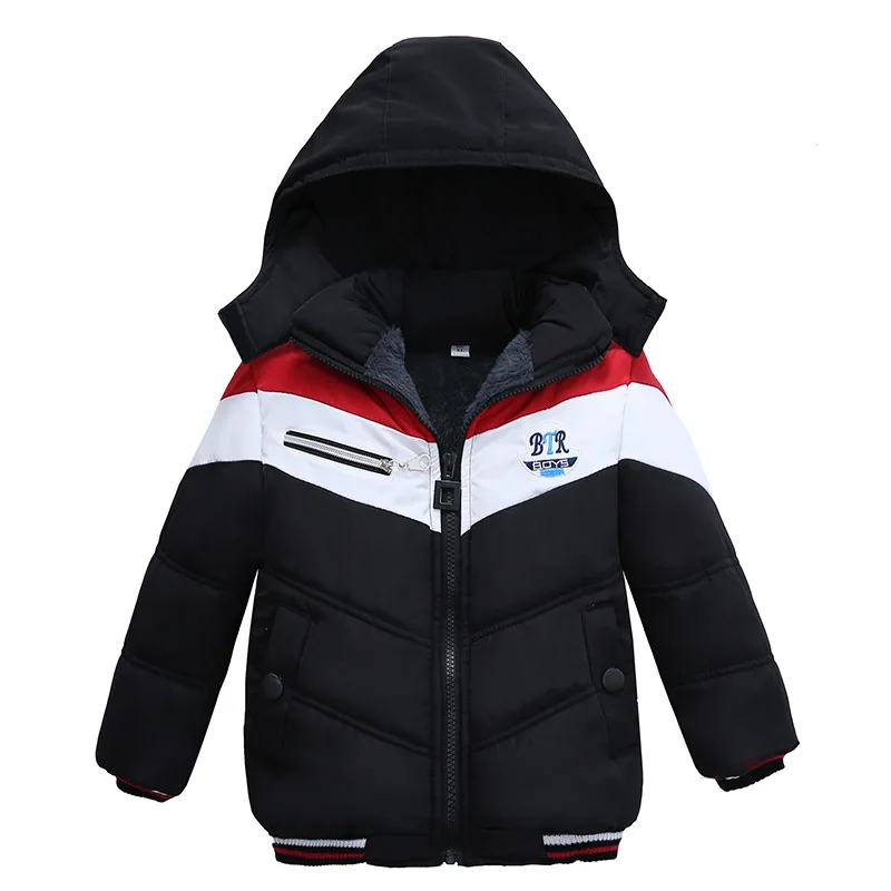 Children's Jackets Coat plus velvet Boys winter Warm cotton Hooded Junior Pakda Kids Winter Jacket Size 2t-5t. | Мать и ребенок