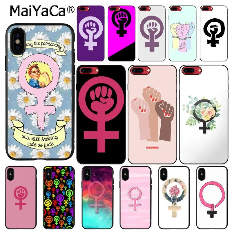 Розовый чехол для телефона с логотипом феминистского кулака iphone 12 11 pro MAX 8 7 6 6S Plus X
