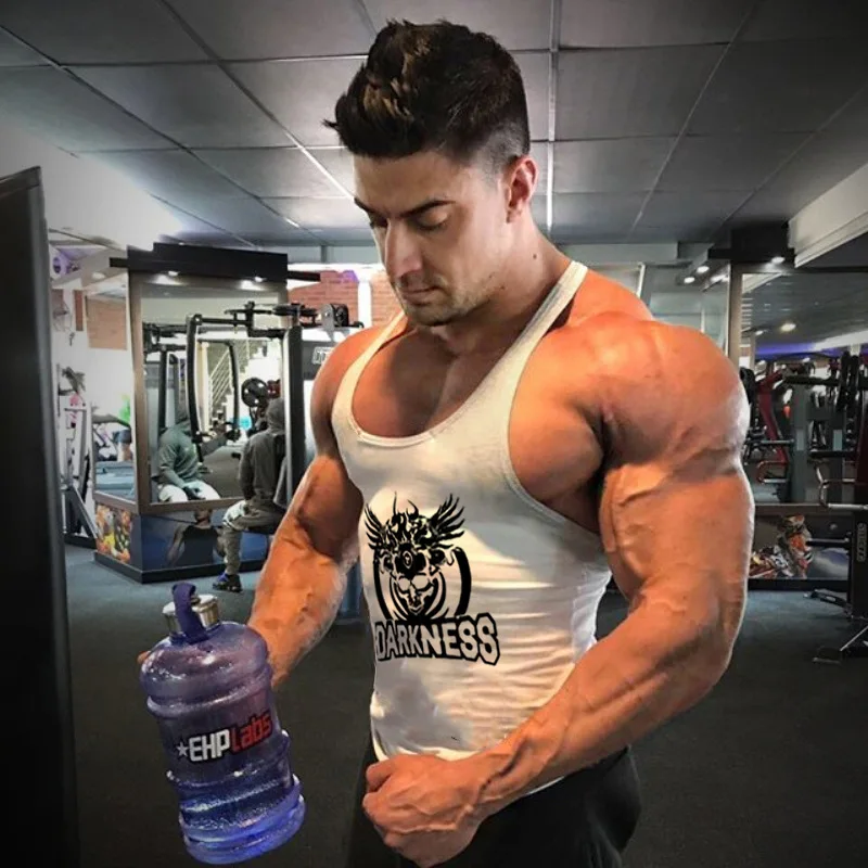 Men's Bodybuilding Tank Top Gym Stringer Y-Back Gym Muscle Racerback Sleeveless vest images - 6