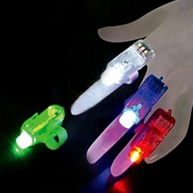 4 шт. палец светодиодные лучи партия поставки лазерной Кольца рейвы Neon Glow Лампы