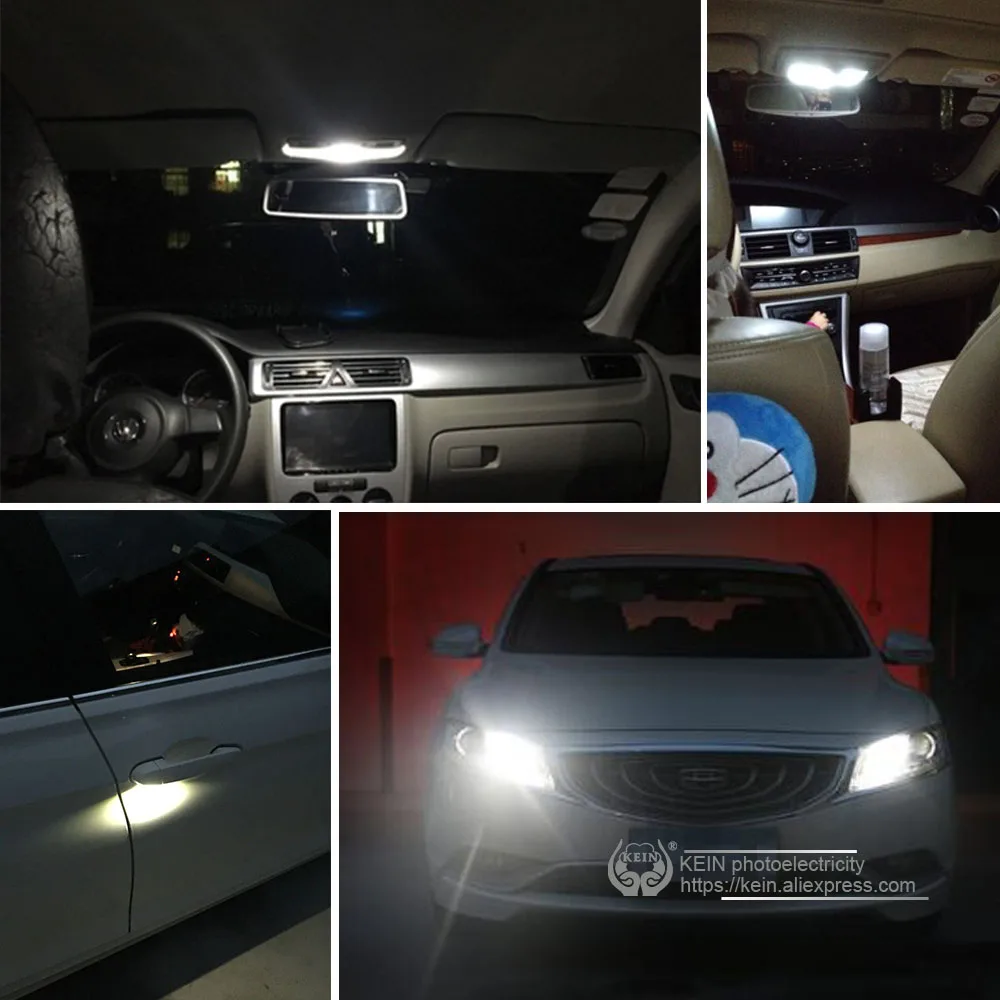 KEIN 10 шт. CANBUS BA9S T10 w5w светодиодный авто лампы H21W bay9s bax9s t4w 5630 6SMD Подсветка салона клиновидные боковые лампы Авто дневные ходовые огни 12V Белый