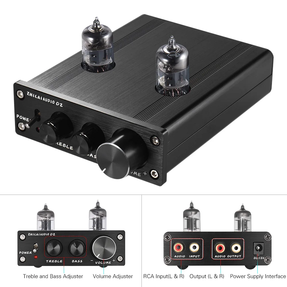 Мини HiFi 6J1 вакуумная трубка стерео аудио Предварительный усилитель буферный
