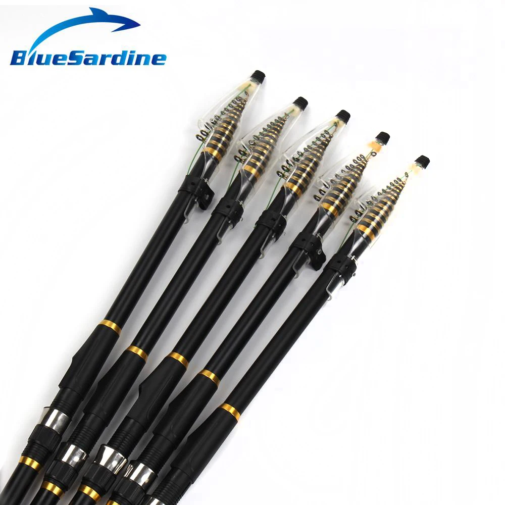 BlueSardine спиннинг рыболовные стержень угольный Телескопический снасти 3 6 М 4 5 м 7 2 |