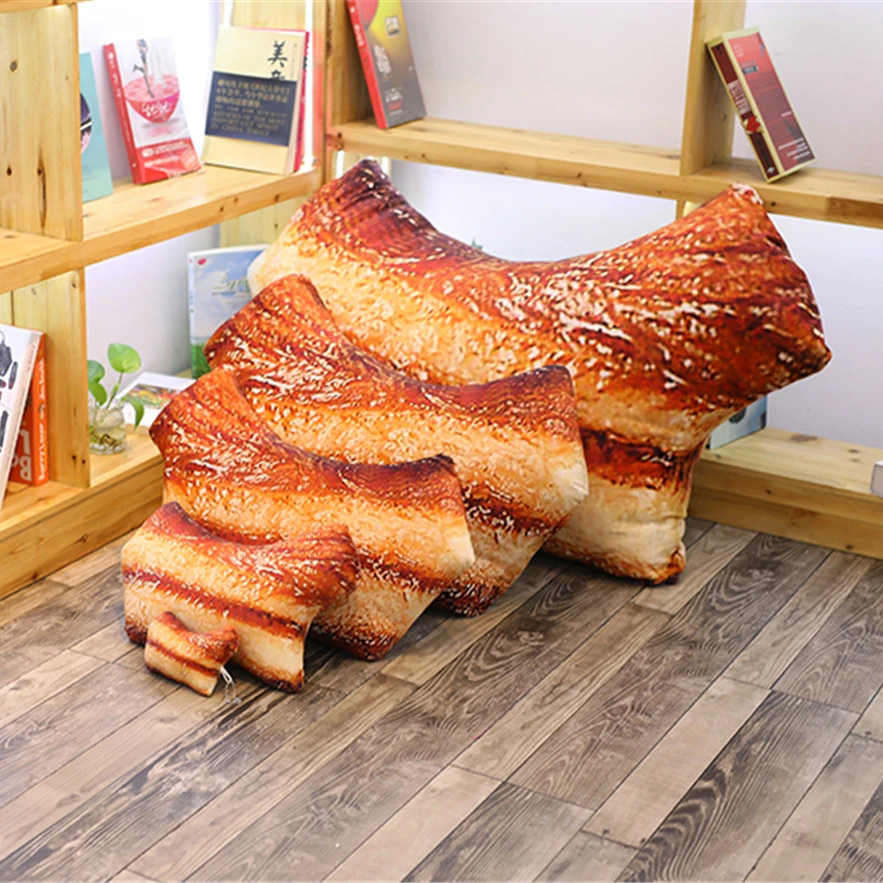 Полосатая свинина плюшевые игрушки большое мясо искусственные животные барбекю