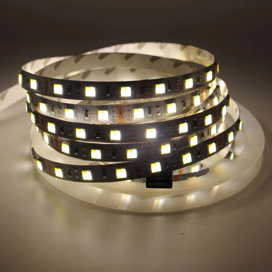 16.5ft 5m 12V Двухцветная 5050 SMD Светодиодная лента Гибкая CW/WW двойной белый в 1 чип