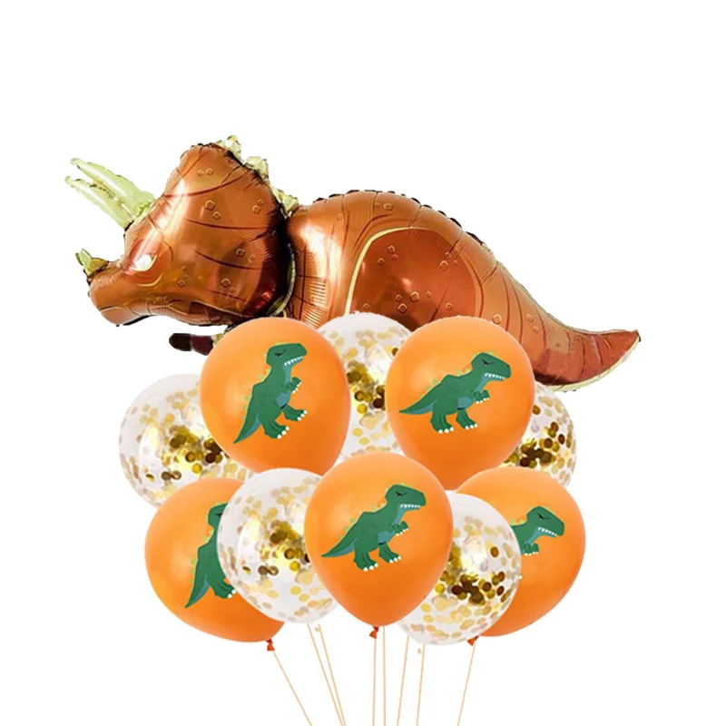 balloon set 3 Вечерние одноразовые столовые приборы с динозаврами для детей, для вечеринки в честь Дня рождения, украшения в виде животных, джунглей, вечерние столовые приборы - Цвет: balloon set 3