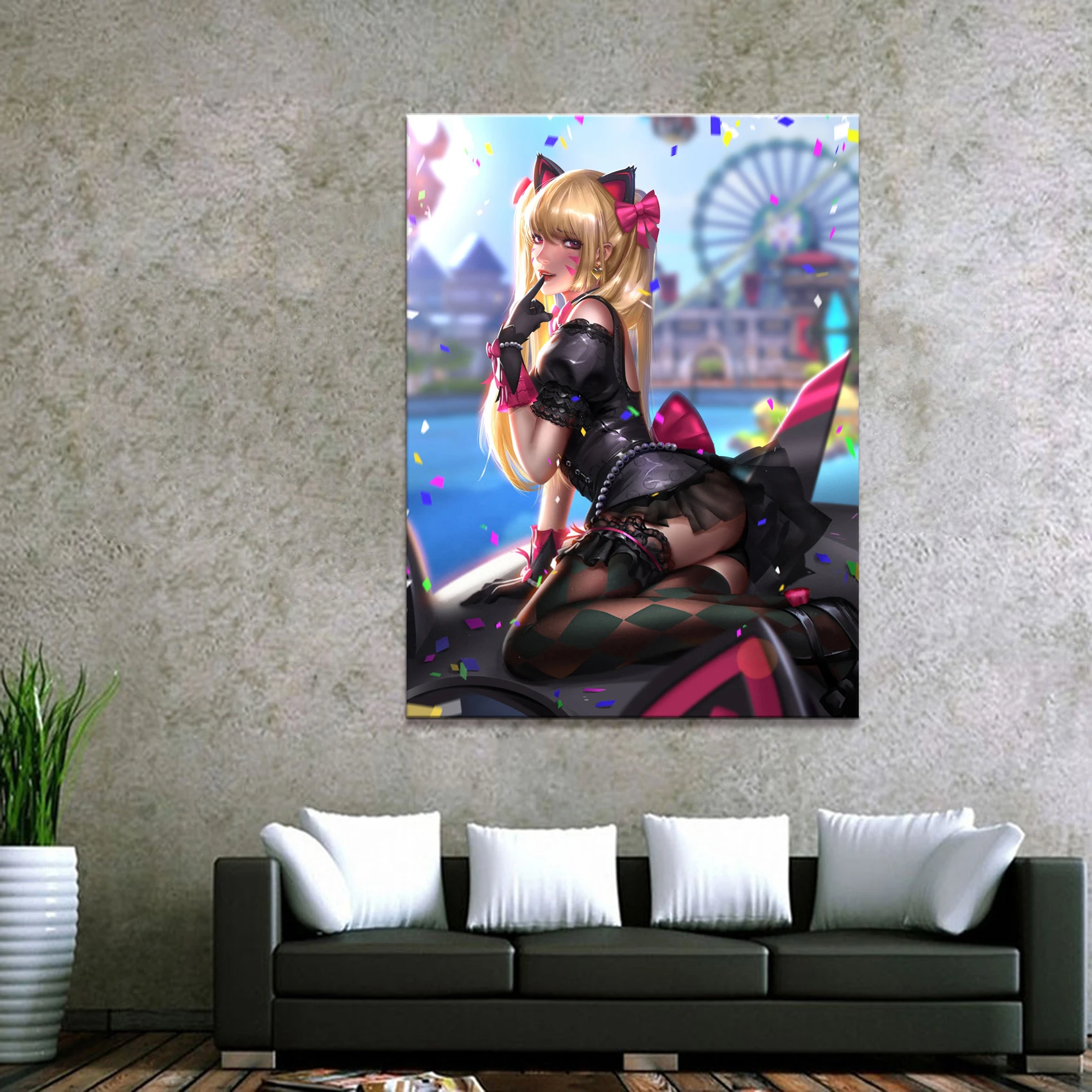 Домашний декор парусиновые часы D.Va 1 штука аниме сексуальные девушки
