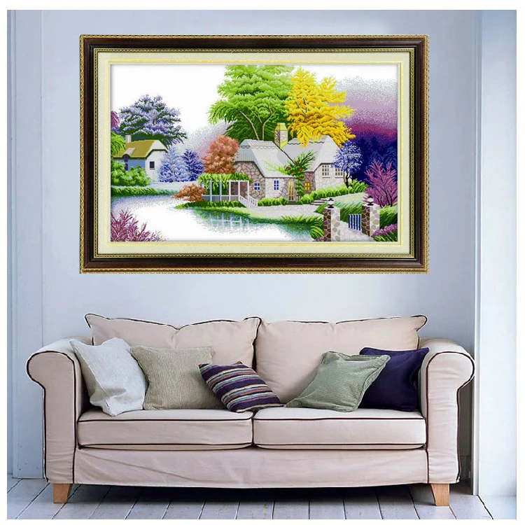 Неторопливо дома бисер вышивка крестиком комплект 11ct предварительно печати