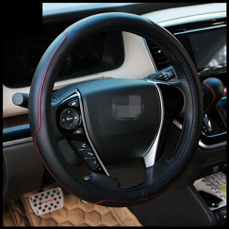 Фото Для Honda Odyssey 2015-2018 чехлы на руль мягкая кожаная оплетка автомобиля аксессуары для Для Honda Odyssey 2015-2018 чехлы на руль мягкая кожаная оплетка автомобиля аксессуары для
