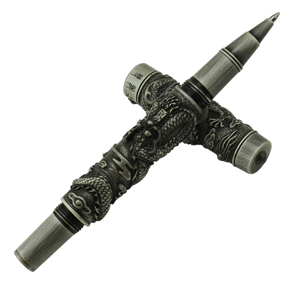 Jinhao винтажная Роскошная Ручка роллер двойной играющий дракон жемчуг старинная
