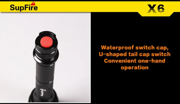 SupFire X6 Cree T6 1200 люмен Водонепроницаемый 5 Режим 10 Вт светодиодный фонарик Перезаряжаемые факел 18650 Батарея