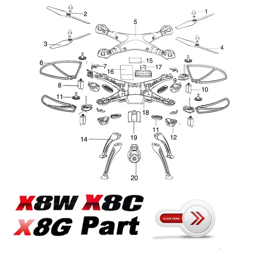 Syma X8 X8C X8W X8G в радиоуправлении Дрон вертолеты часть посадочное снаряжение лезвие