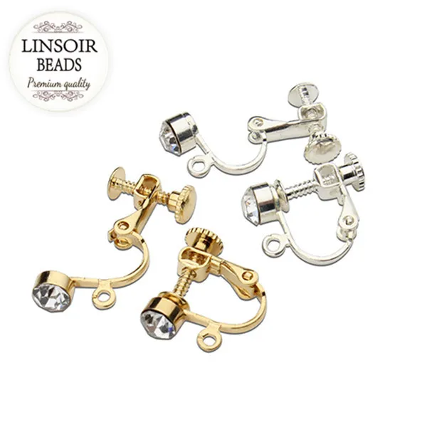 

Rhinestone Earring Clips no pierced ear hooks adjustable ear wires jewelry 10pcs/lot F9