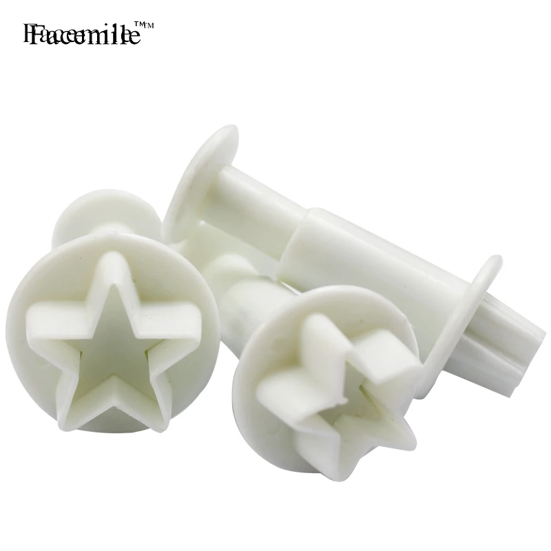 3 шт./компл. Плунжер в форме звезды резаки для помадки украшения торта глазури