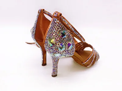 8.5cm heel height Для женщин Бальные Туфли для латинских танцев Стразы для сальсы, танго, социальных на каблуке; сезон весна-лето 3,5/4,5/5,5/7,5/8,5 см для девочек профессии Танцы - Цвет: 8.5cm heel height