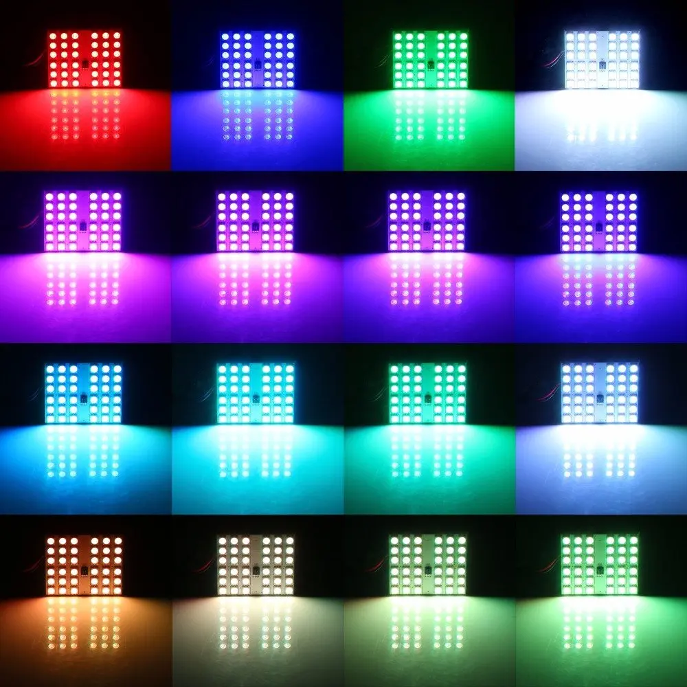 2PCS T10 5050 SMD 16 Colors 15 RGB LED Remote Control Car Interior Panel Reading Led Lamp light With Festoon BA9S | Автомобили и