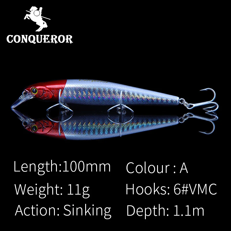 Рыболовная приманка Conquest eror жесткая разных цветов на выбор 100 мм 11 г качественная