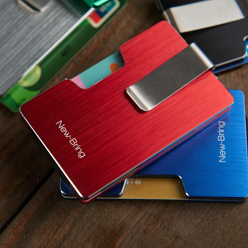NewBring кредитный держатель для карт металлический с RFID блокировкой Противоугонный