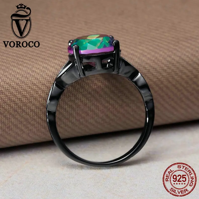 VOROCO Классические Аутентичные 100% Стерлинговое Серебро 925 пробы красочное стекло и