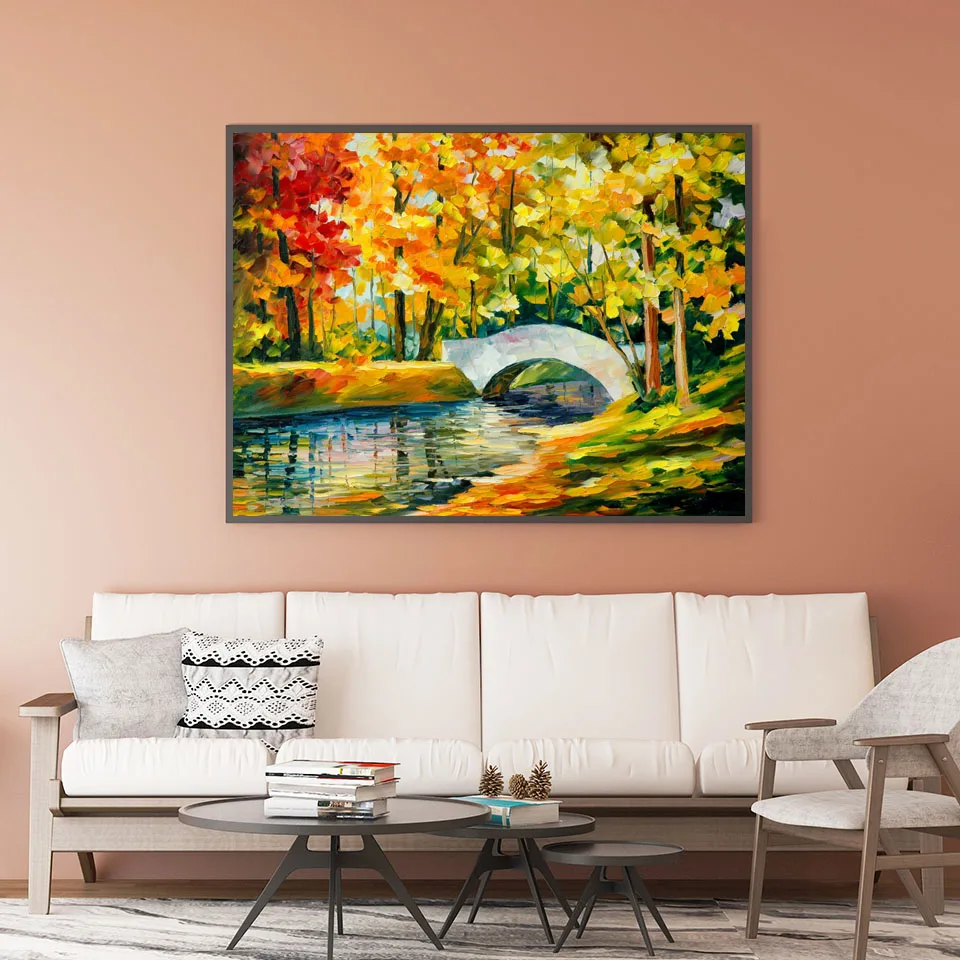 Мосты в деревню картина на стену абстракция плакат художественные картины