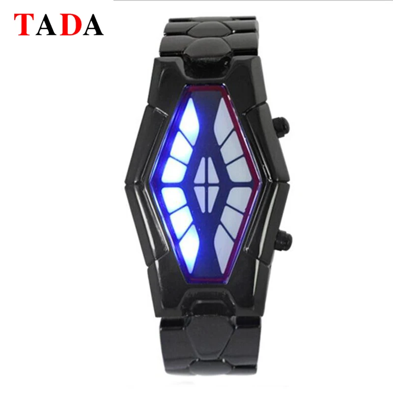 2018 Reloj Hombre Тада бренд Уникальные военные змея ромб Head multi Цвет светодиодные
