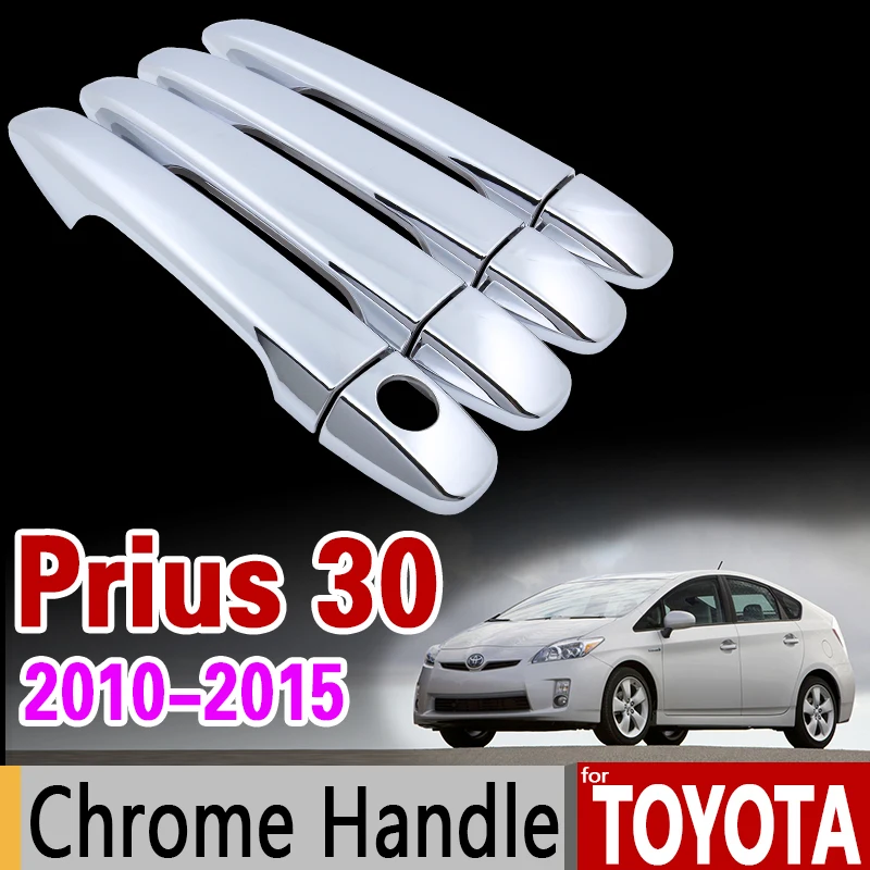 

for Toyota Prius 30 2010 - 2015 Chrome Handle Cover Trim xw30 zvw30 zvw35 2011 2012 2013 2014 Accessories Stickers Car Styling