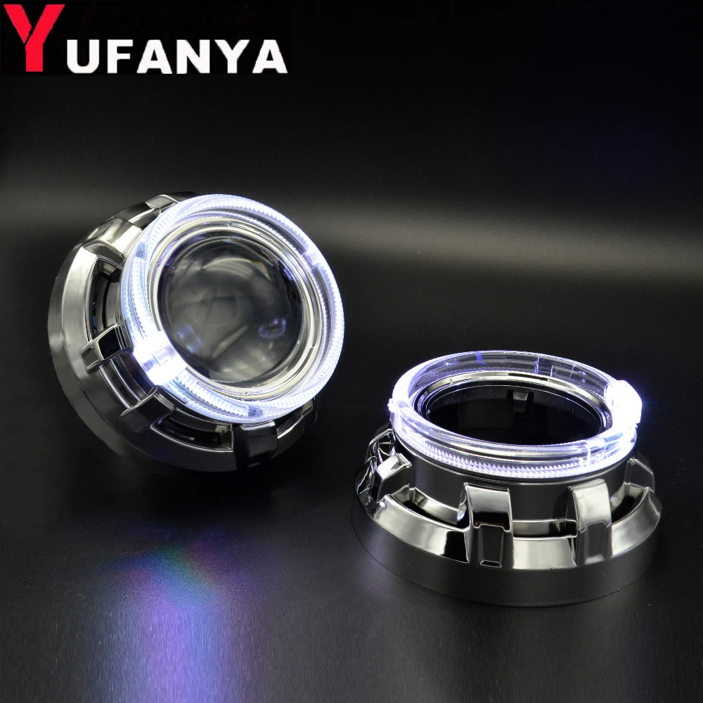 2 5 дюймовые мини линзы проектора bi xenon с DRL ангельские глазки кожухи подходят для H1