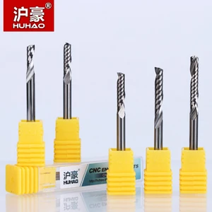 HUHAO 1 шт CNC Концевая фреза хвостовик 4 мм Одна Флейта спиральный резак тугстер стальной роутер бит для МДФ карбид фреза для дерева