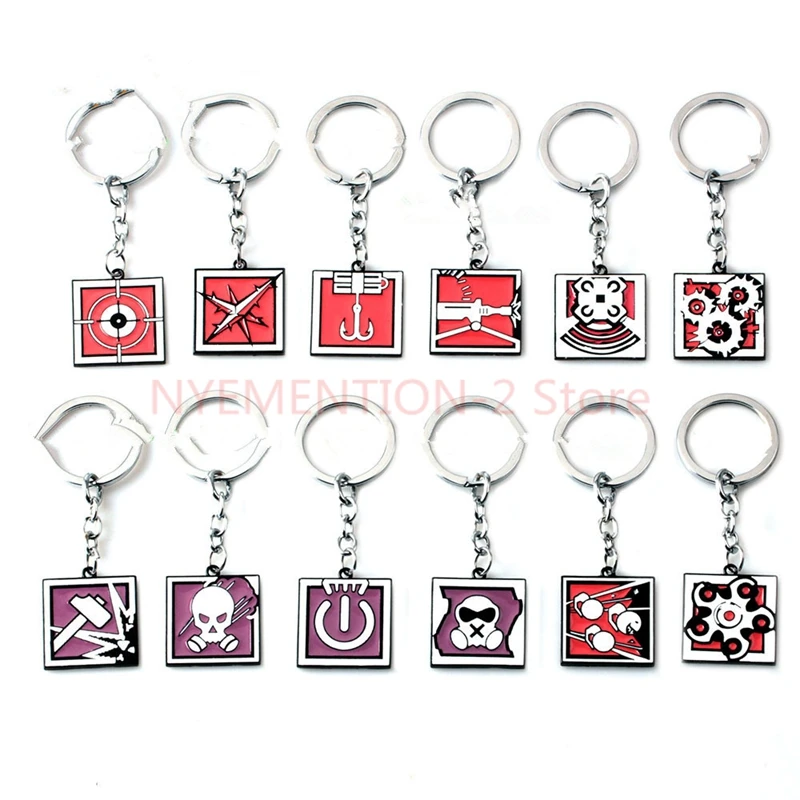 20pcs/lot Game Rainbow Six Siege Key Chains Jager Glaz Metal Keychain Male Car Keyring Holder for Men Women Jewelry | Украшения и