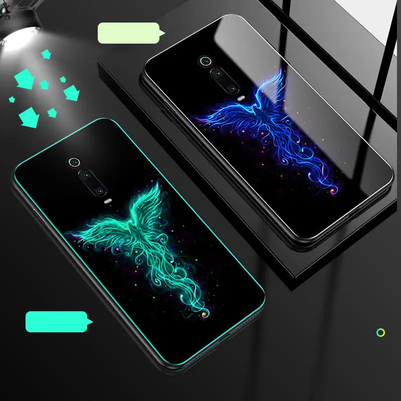 Lu mi nous чехол для телефона для Xiao mi Red mi K20 Pro Чехол светящаяся задняя крышка из закаленного стекла для Xiao mi Red mi K20 Pro mi 9T Pro Чехол