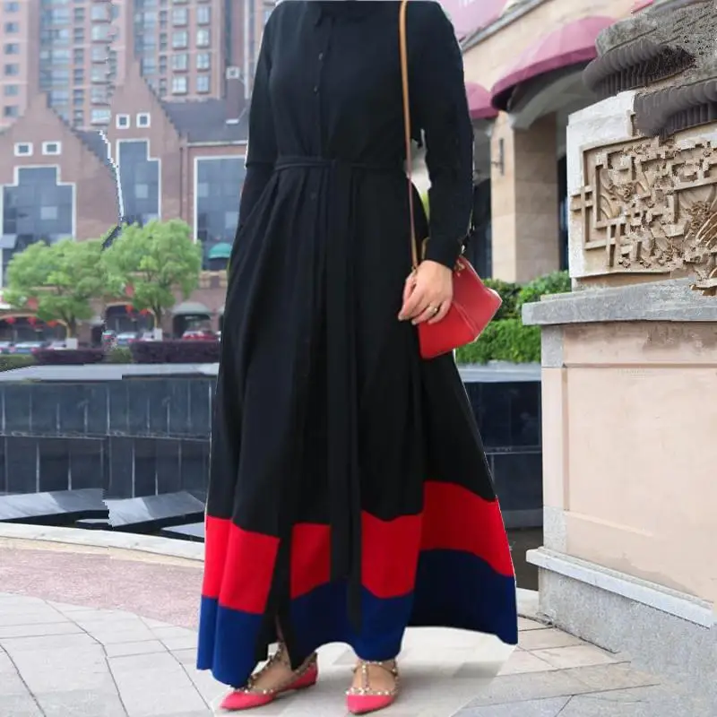 

Мусульманское платье Дубай Abayas, женское платье-рубашка с длинным рукавом, турецкий однобортный абайя, кардиган, халат, мусульманская одежда...