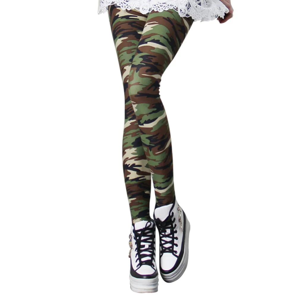 Летние женские леггинсы 2016 камуфляжные штаны из 100% хлопка эластичные в