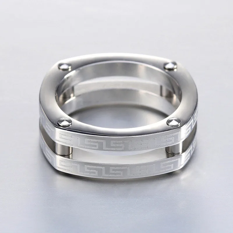 [Ymw] ювелирные изделия творческих квадратный из нержавеющей стали двухслойные