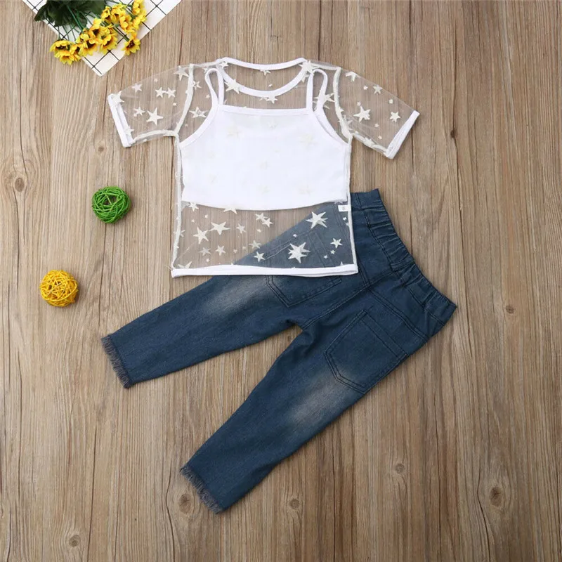 Модный комплект одежды для маленьких девочек повседневный из 3 предметов