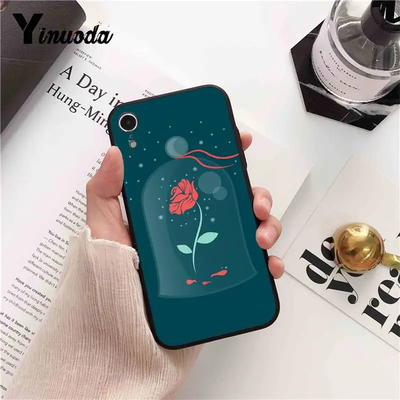 Силиконовый чехол Yinuoda Beauty and The Beast Rose для iPhone 8 7 6 6S 6Plus X XS MAX 5 5S SE XR Fundas Capa 11 pro max |