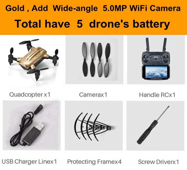 Gold 301 wide 5B Мини складной селфи RC радиоуправляемые дроны самолет MJD KY301 с WiFi HD камера VS syma x5c x5sw x8w x8 pro x5hw s20w s30w Дрон - Цвет: Gold 301 wide 5B