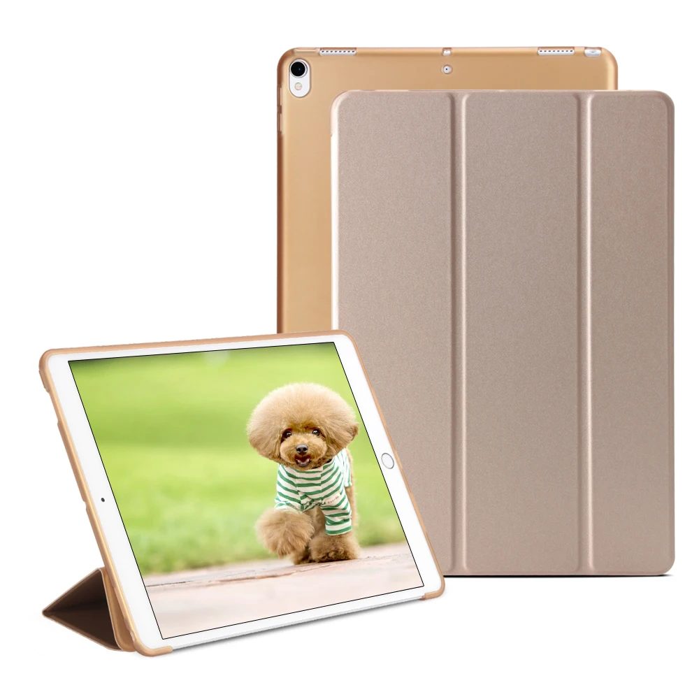 Чехол для iPad Pro 10,5 чехол ПУ; кожа; Силикон Мягкая задняя Фолио-подставка полупрозрачный смарт-чехол для iPad 10,5 дюймов авто сна