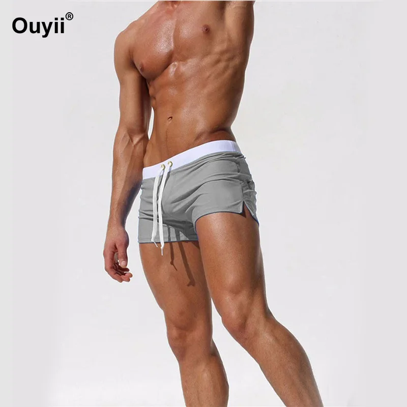 2019 New Swimming Trunks Men's Straps Quick-drying Beach Shorts Summer Fashion Solid Color Pants | Спорт и развлечения