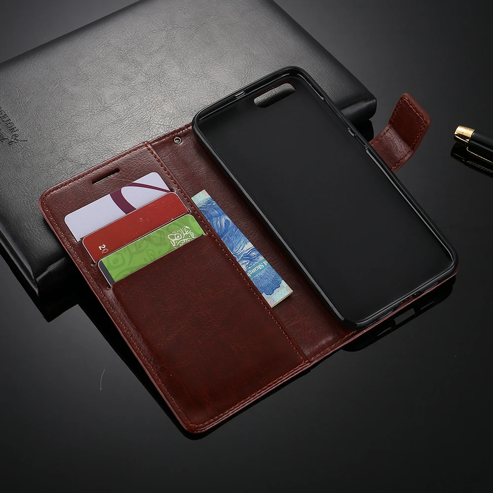 Роскошный кожаный чехол бумажник с откидной крышкой для телефона Xiaomi MI 6