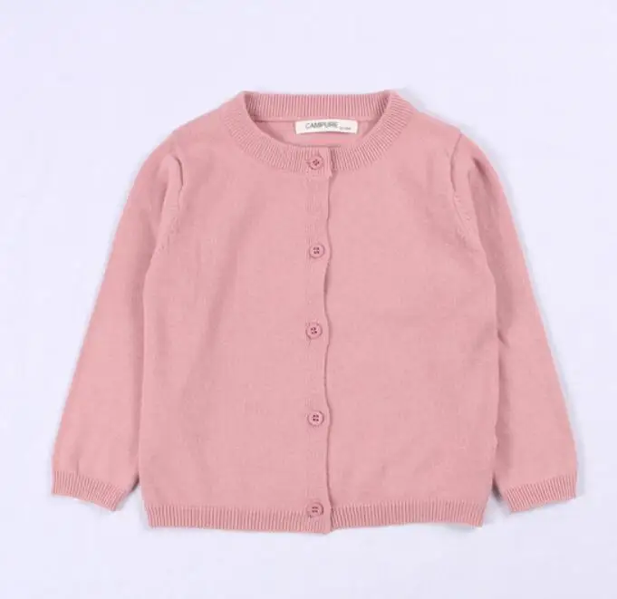 2019 New Pink Вязаный кардиган для мальчиков и девочек, осенне-весенний хлопковый свитер, верхняя одежда для маленьких детей, детские свитера, однотонная одежда для детей 1-7 лет - Цвет: 2019 New Pink