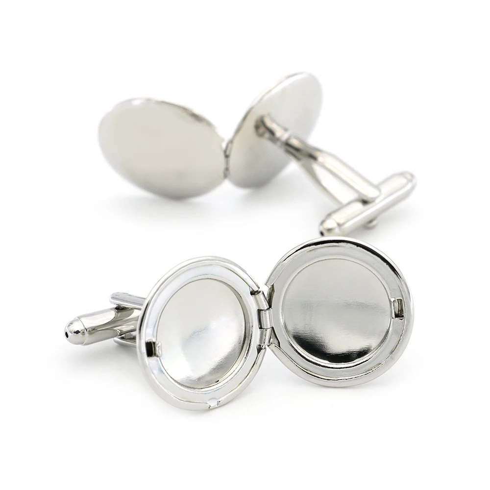 Men's Photo Frame Cuff Links Copper Material Silver Color | Украшения и аксессуары