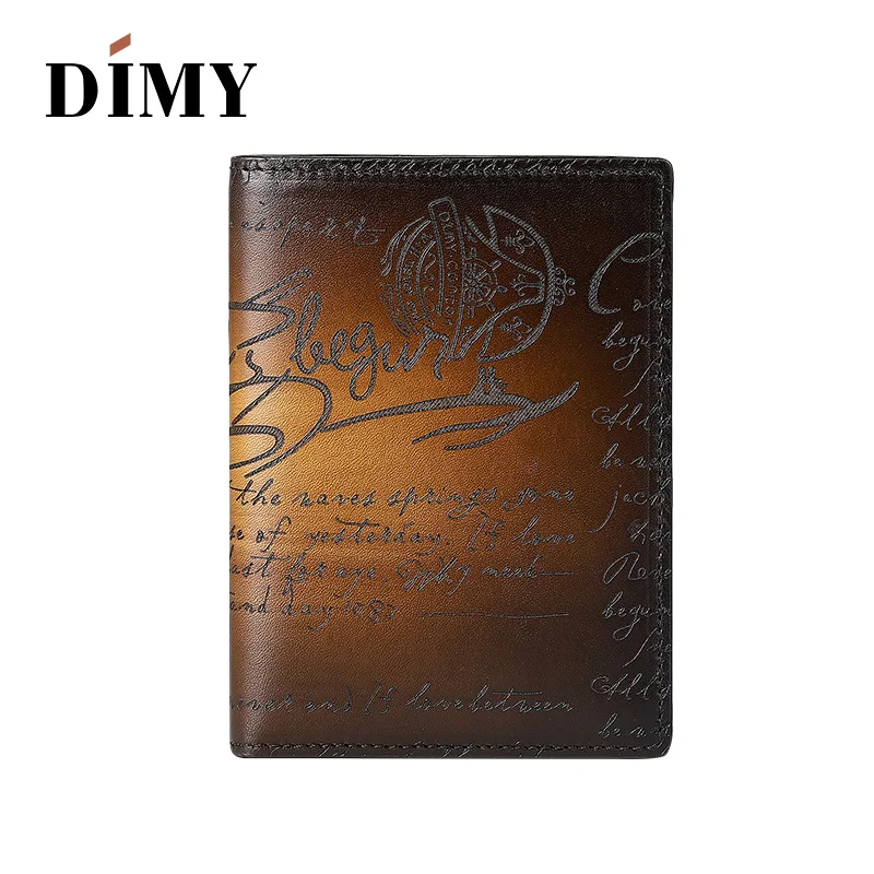 Brown Dimy итальянская Настоящая Кожаная Обложка для паспорта чехол порте Carte Bancaire Etui Carte Bancaire с отделением для кредитных держатель для карт Защитная крышка - Цвет: Brown