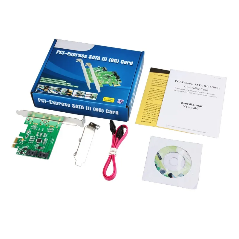 Хорошее Качество 2 Портов Внутренняя PCIe PCI-Express SATA 3.0 Поддержка 6 ГБ/сек. Карты