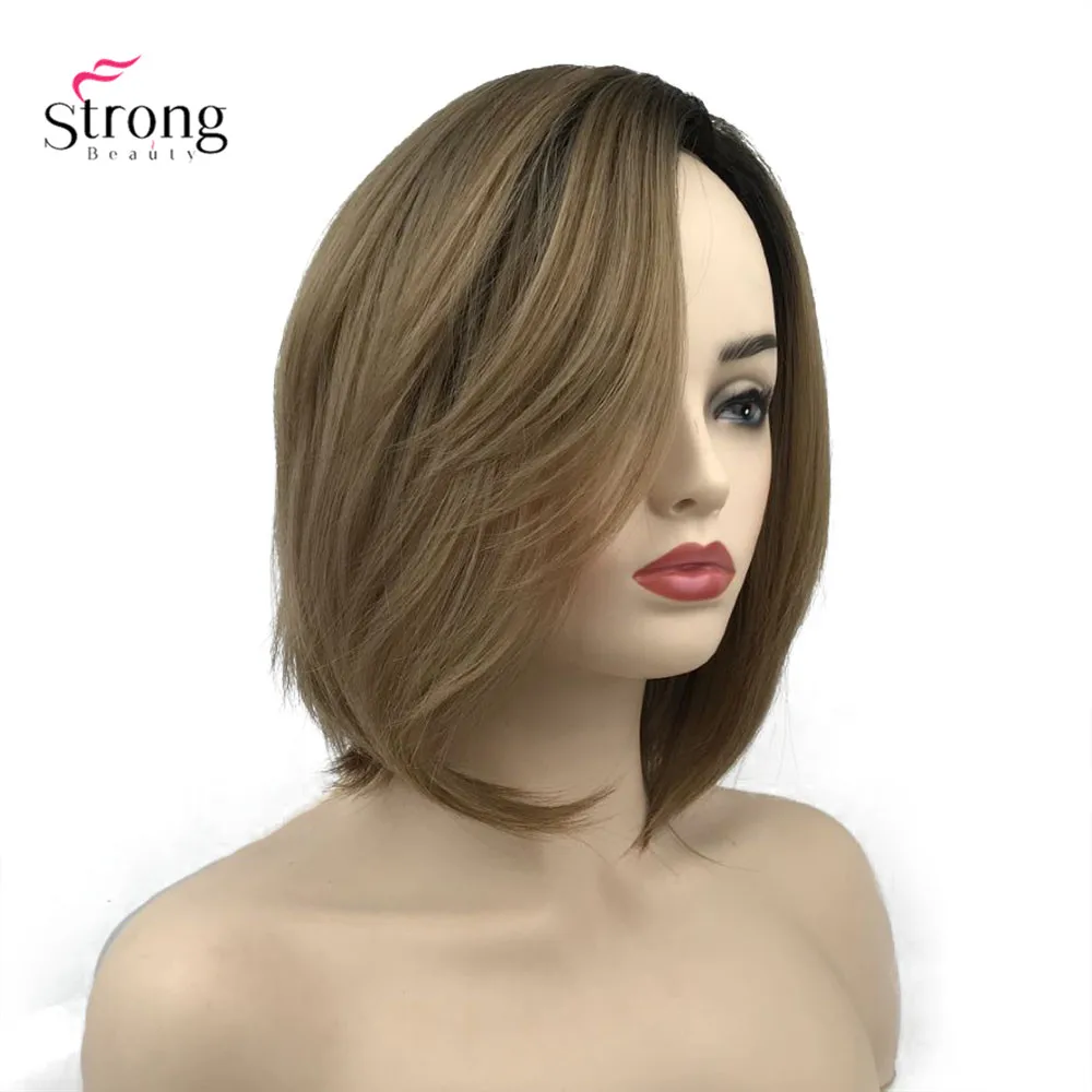 Женский синтетический парик StrongBeauty с эффектом омбре золотистые коричневые
