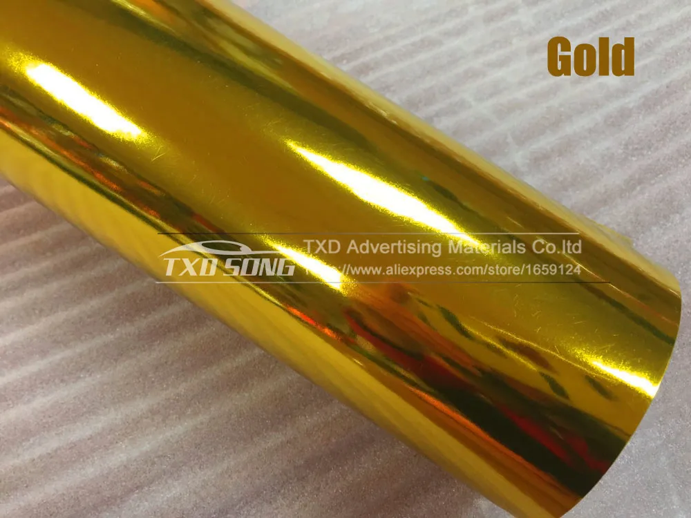gold 5 м/10/15 м/20 м Высокий Эластичный Серебряный воздушных пузырьков зеркало винил Обёрточная бумага пленка Стикеры лист мини-камера для автомобиля мотоцикла корпусный мотор nema крышка - Название цвета: gold