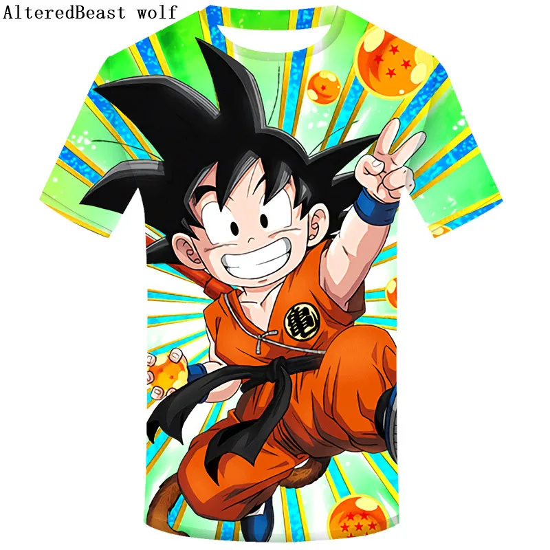 Мужская летняя футболка с 3D принтом Dragon Ball Z черная Super Saiyajin Сон Гоку замасу Вегета