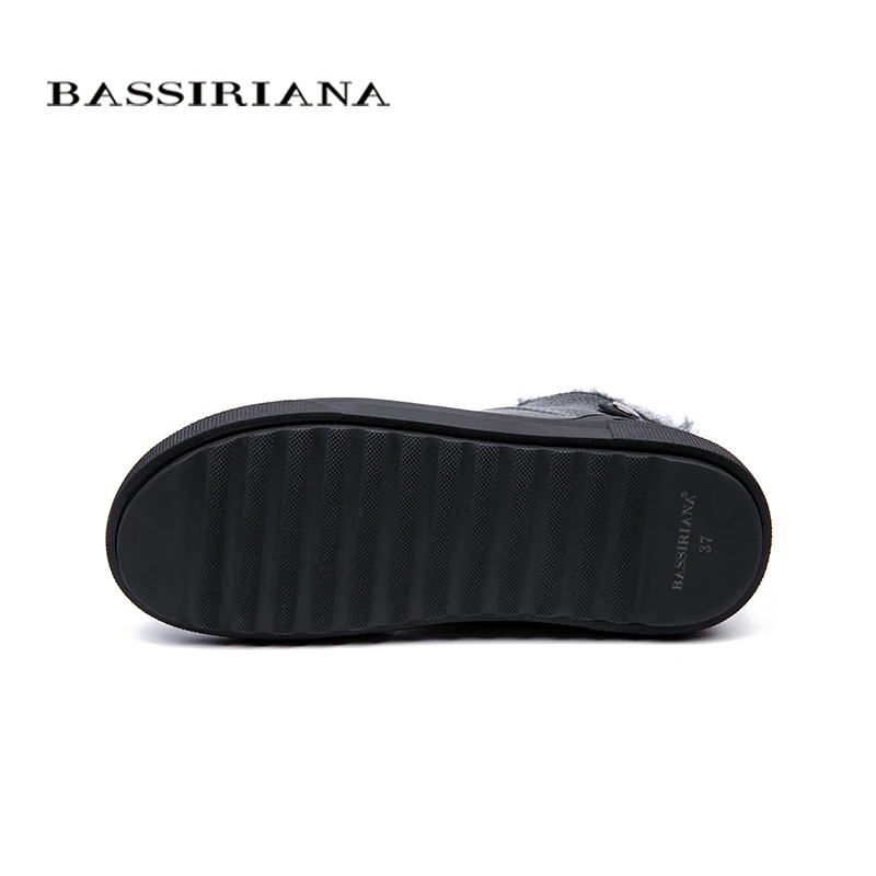 BASSIRIANA/2018 новые зимние из натуральной кожи женские сапоги модные теплые черного